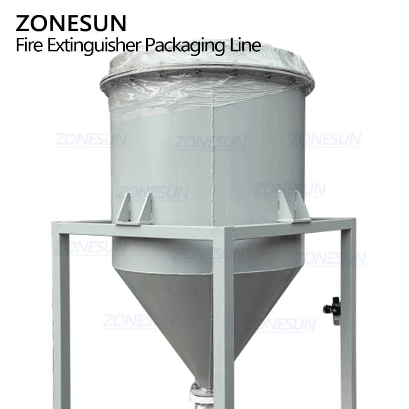 Powder Recycling Tank of Fire Extinguisher Filling Capping Labeling Machine