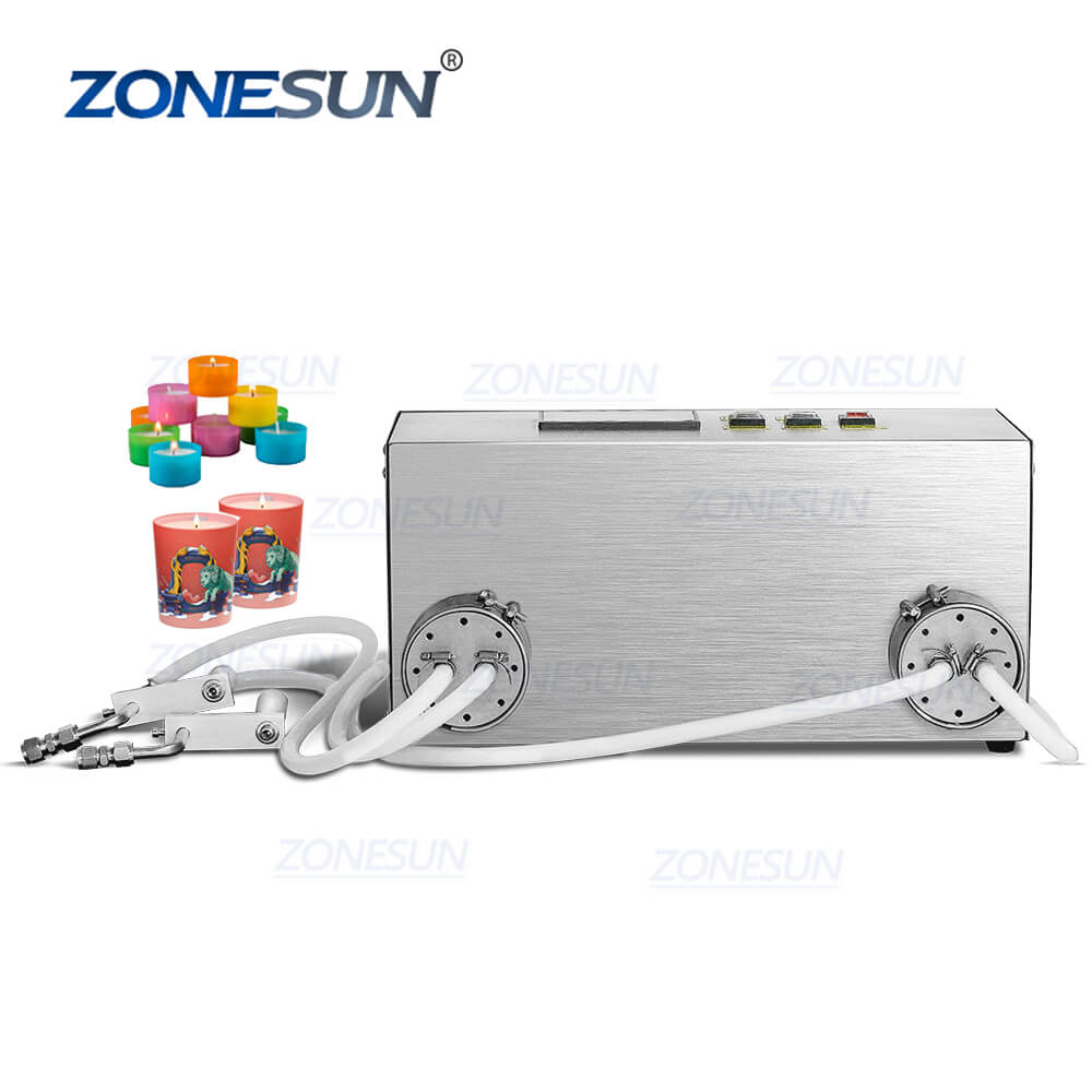 zs-gtcd2a半自動2ヘッドホットパラフィンビーワックス石鹸ジャー型加熱
