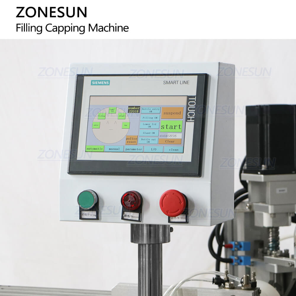 Control Panel of Small Perfume Vial Filling Capping Machine