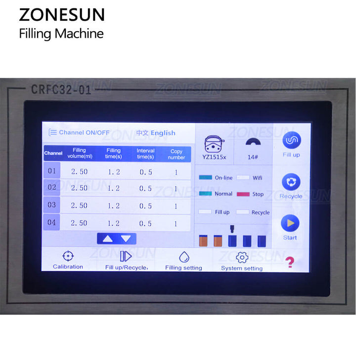 Control Panel of Peristaltic Pump Filling Machine