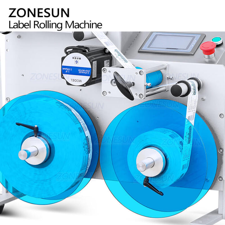 ZS-RW2 Automatic Label Roll Paper Label Counting Rewinder Roll-to-roll Tags Barcode Stickers Rewinding Machine