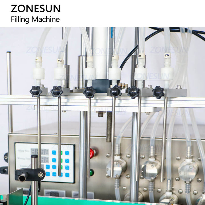 ZS-VTMP6P Automatic 6 Heads Magnetic Pump Care Solution Liquid Filling Machine For Ink Essential Oil