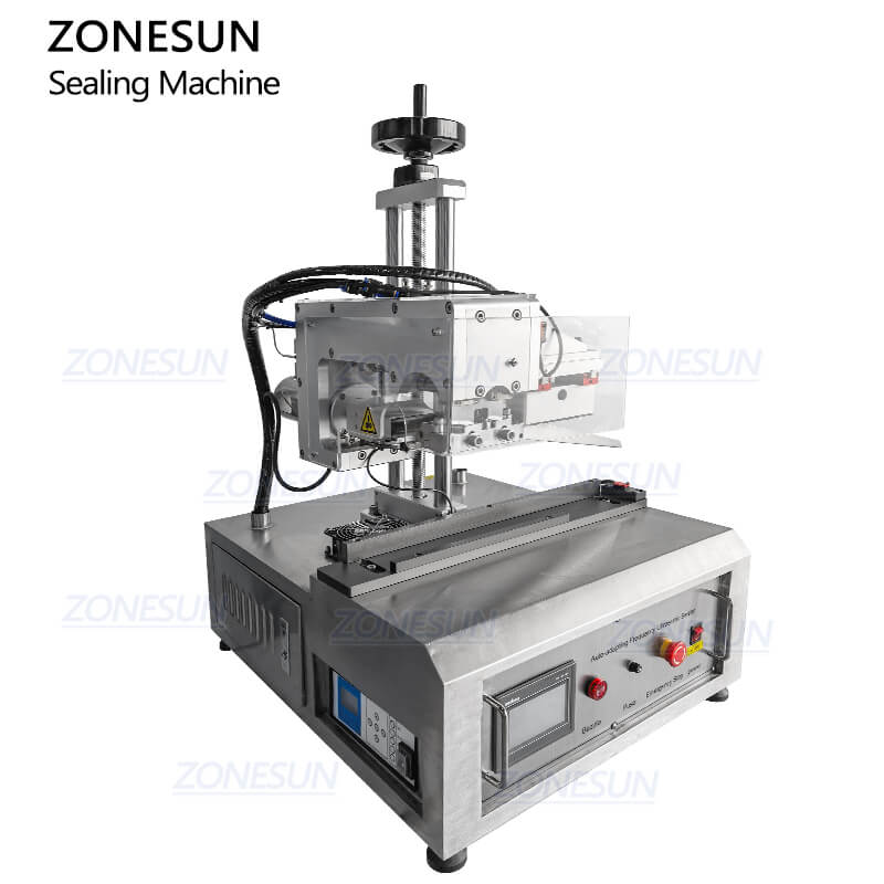 ZS-FK003U TUBE DE MONODOSE SEMI-Automatique Cosmetic Ultrasonic Aluminium Plastique tube mou Sceding Machine de coupe