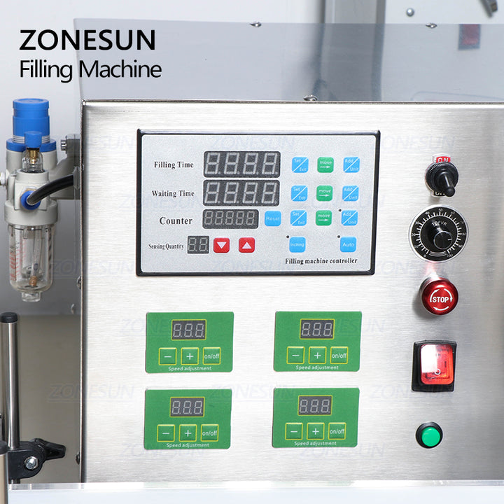 control panel of 4 heads automatic peristaltic pump liquid filling machine