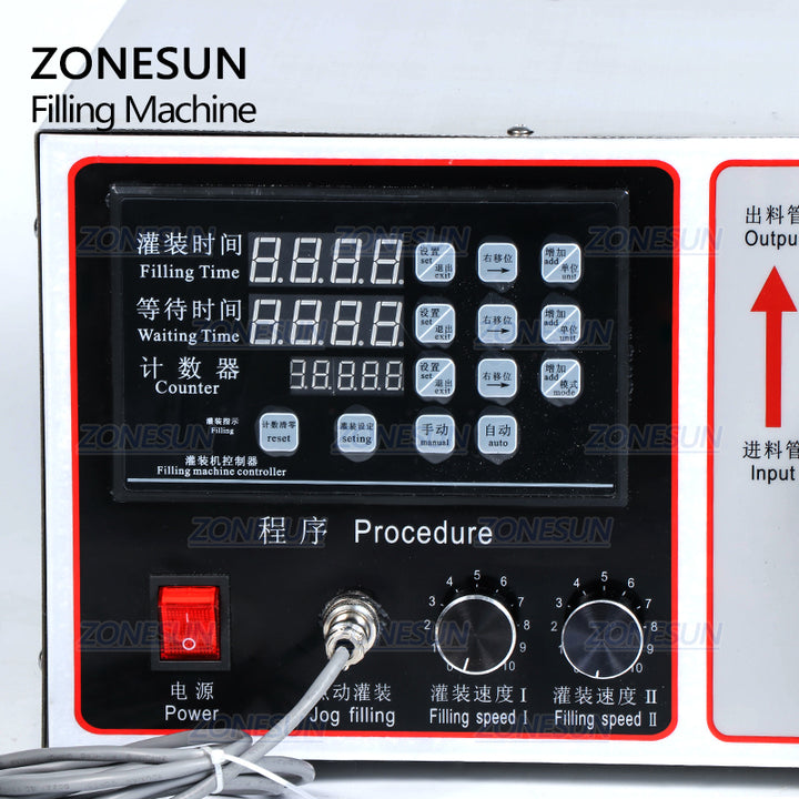 Control panel of GFK-17B Double Nozzles Liquid Filling Machine