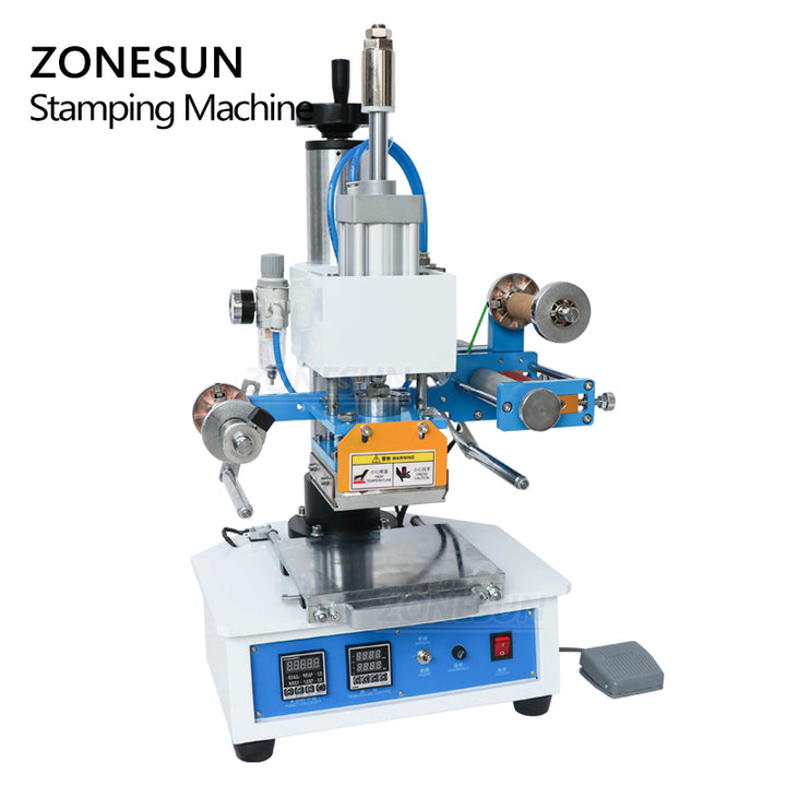 ZONESUN ZY-819H Pneumatic Hot Foil Stamping Machine For Custom Logo Leather Wood Burning - ZONESUN TECHNOLOGY LIMITED