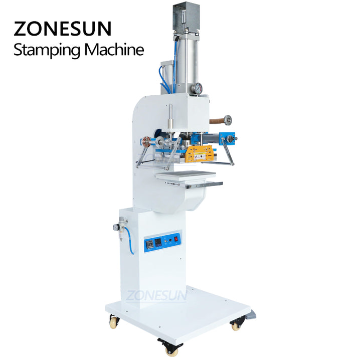 ZONESUN Pneumatic Automatic hot foil Stamping Machine, Plastic box LOGO Creasing machine,LOGO stamper,Hot words machine - ZONESUN TECHNOLOGY LIMITED