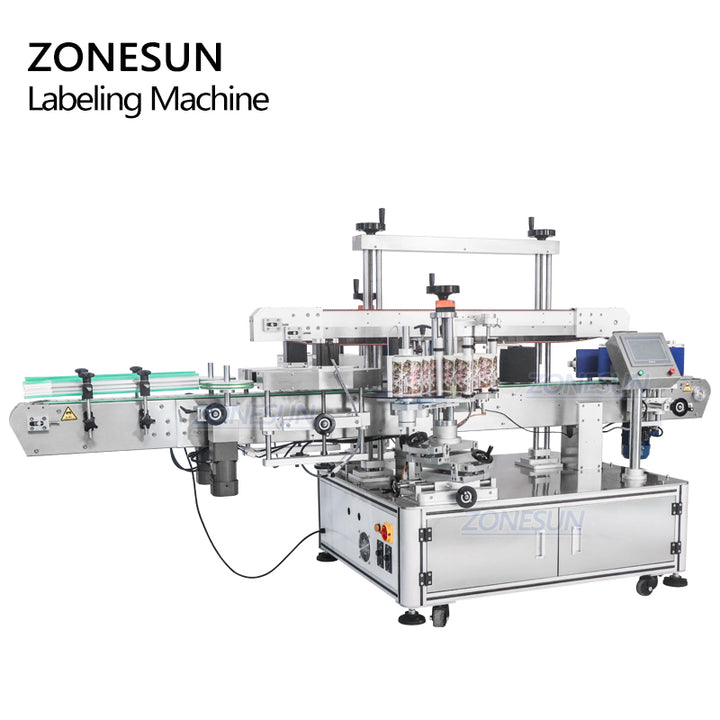 Double Side Flat Round Bottle Labeling Machine