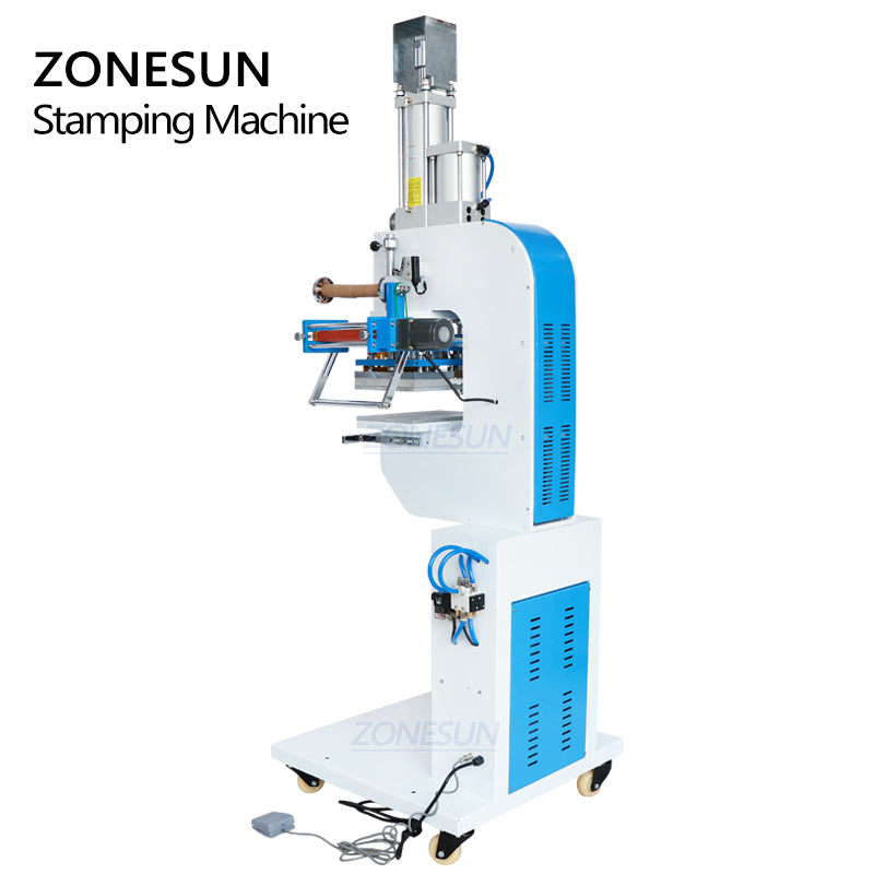 ZONESUN Pneumatic Automatic hot foil Stamping Machine, Plastic box LOGO Creasing machine,LOGO stamper,Hot words machine - ZONESUN TECHNOLOGY LIMITED