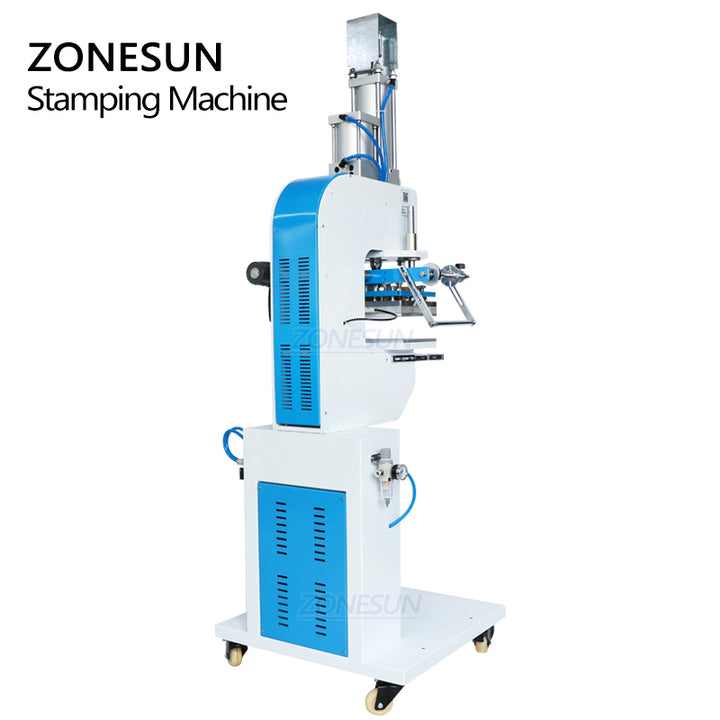 ZONESUN Pneumatic Automatic hot foil Stamping Machine, Plastic box LOGO Creasing machine,LOGO stamper,Hot words machine - ZONESUN TECHNOLOGY LIMITED