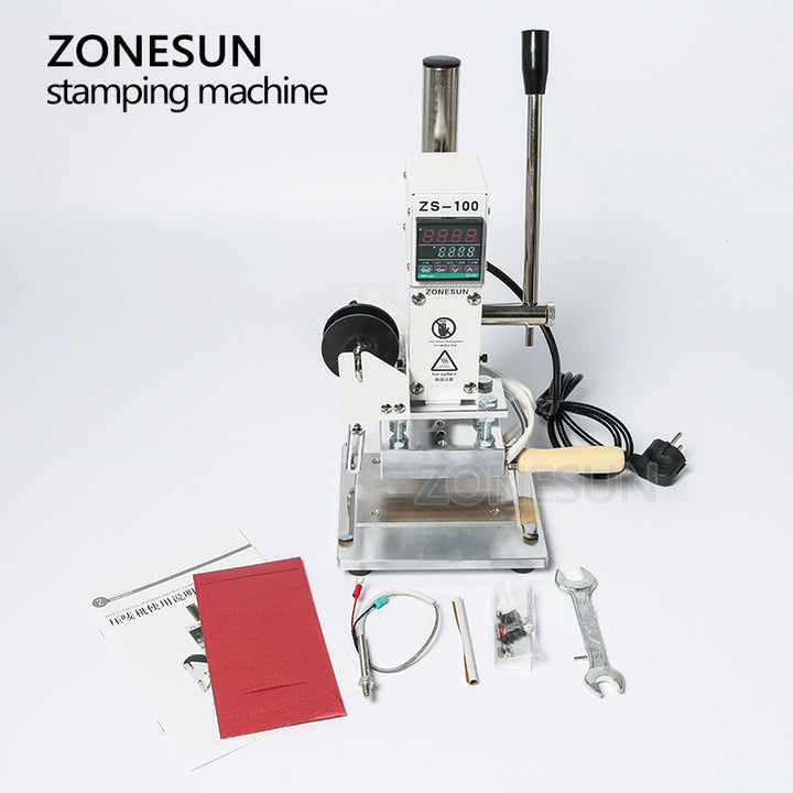ZONESUN ZS-100A Custom Logo Hot Foil Stamping Machine Manual Bronzing Machine For PVC Card Leather Paper Pencil Stamping Machine - ZONESUN TECHNOLOGY LIMITED