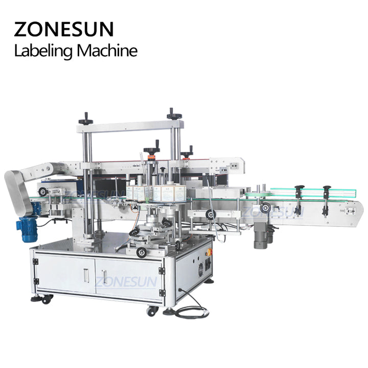 Double Side Flat Round Bottle Labeling Machine