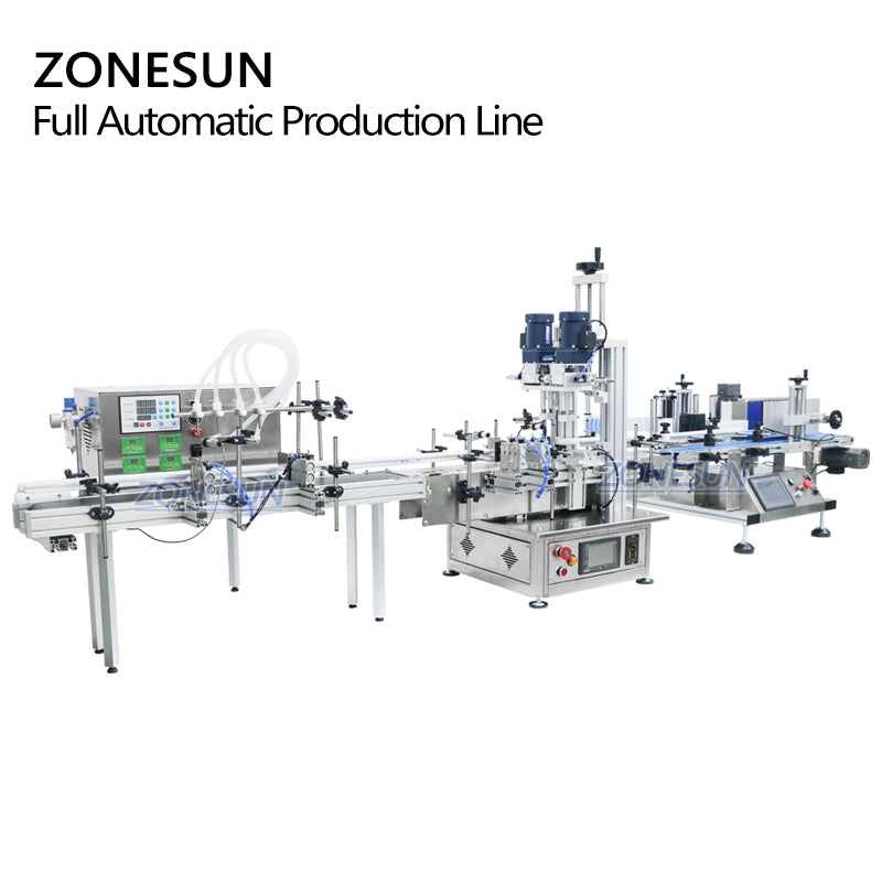 ZONESUN ZS-FAL180 Tabletop Oil Hand Sanitizer Bottle Liquid Jar Filling Capping Labeling Machinery - ZONESUN TECHNOLOGY LIMITED