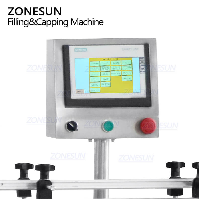 Control Panel of Automatic Perfume Bottle Filling Capping Machine