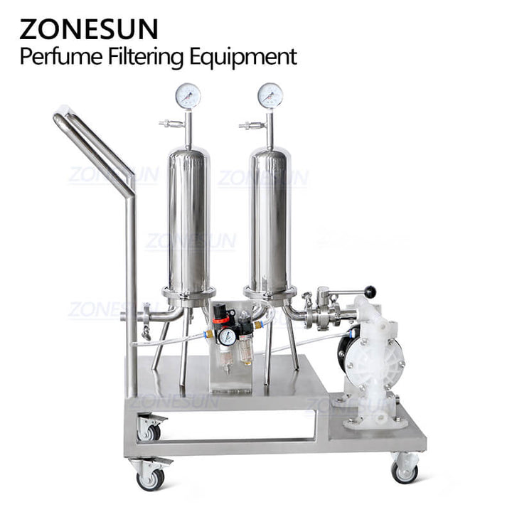 ZS-PF2 Pneumatische Edelstahl-Membranpumpe Kosmetische Parfümfiltermaschine Filterausrüstung für Abfülllinie