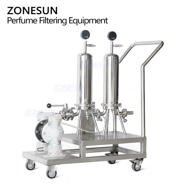 ZS-PF2 Pneumatic Stainless Steel Diaphragm Pump Cosmetic Perfume Filter Machine Filtering Equipment For Filling Line