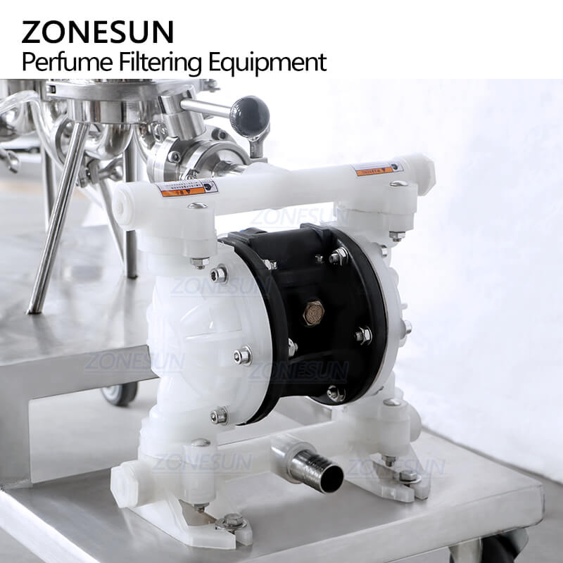 ZS-PF2 Pneumatic Stainless Steel Diaphragm Pump Cosmetic Perfume Filter Machine Filtering Equipment For Filling Line