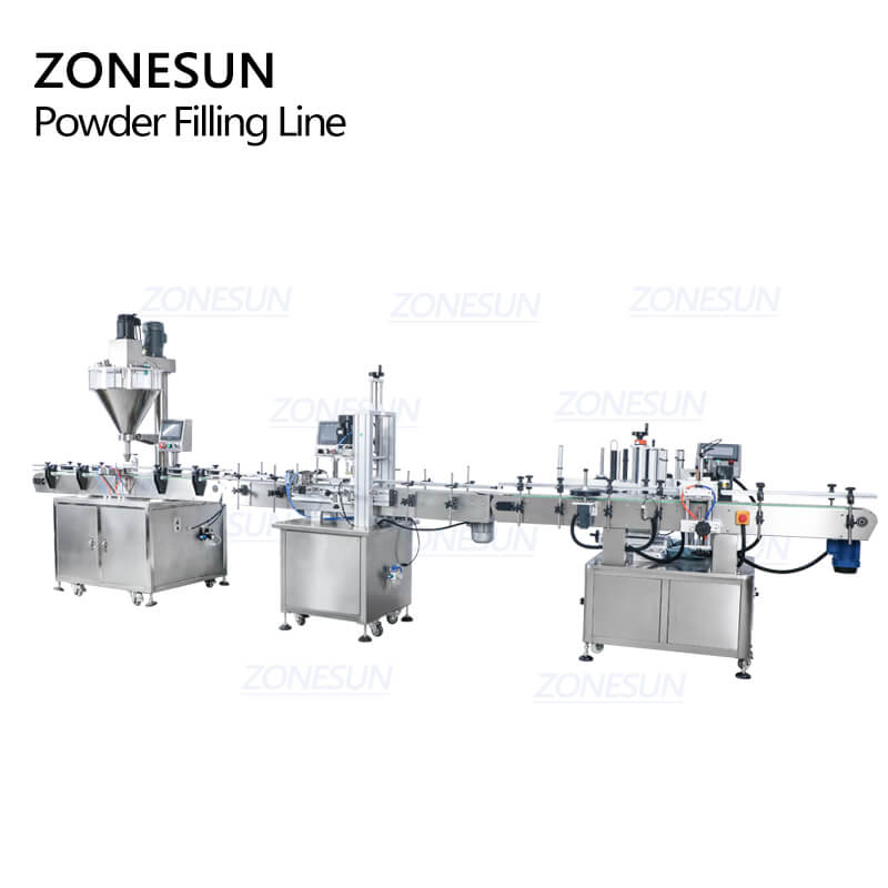 powder filling capping labeling machine