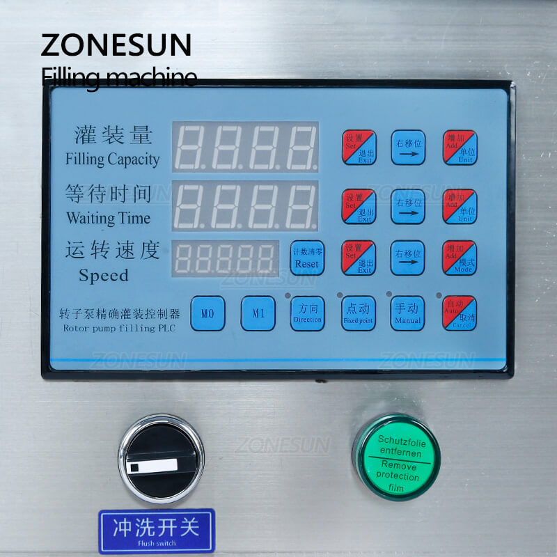 Operation Panel of ZS-RPYT900 Rotor Pump Filling Machine