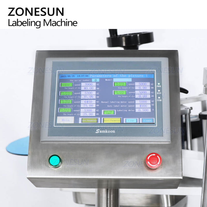 Control Panel of Semi-automatic Bottle Side Labeling Machine