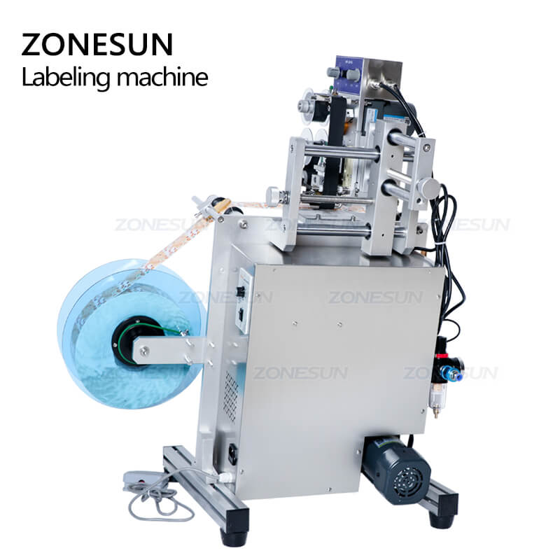 SL-130 Automatic Plastic Tin Can Round Glass Bottle Double Side Labeling  Machine