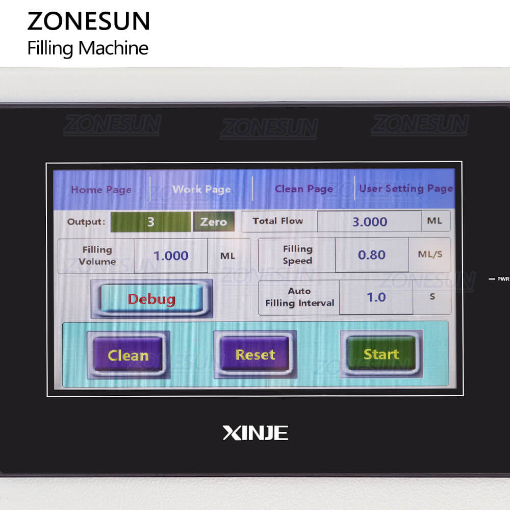 control panel of Small vial filling machine