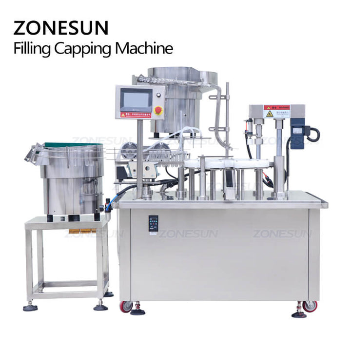 ZONESUN ZS-AFC10 التلقائي غطاء المسمار اختبار أنبوب السائل قطعة واحدة الروتاري ملء السد آلة