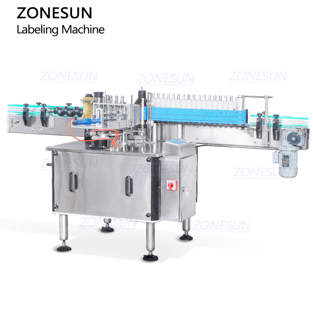ZS-WGTB01 Automatic Tomato Sauce Glass Bottle Cans Wet Glue Paper Labeling Machine Linear Cold Paste Label Applicator