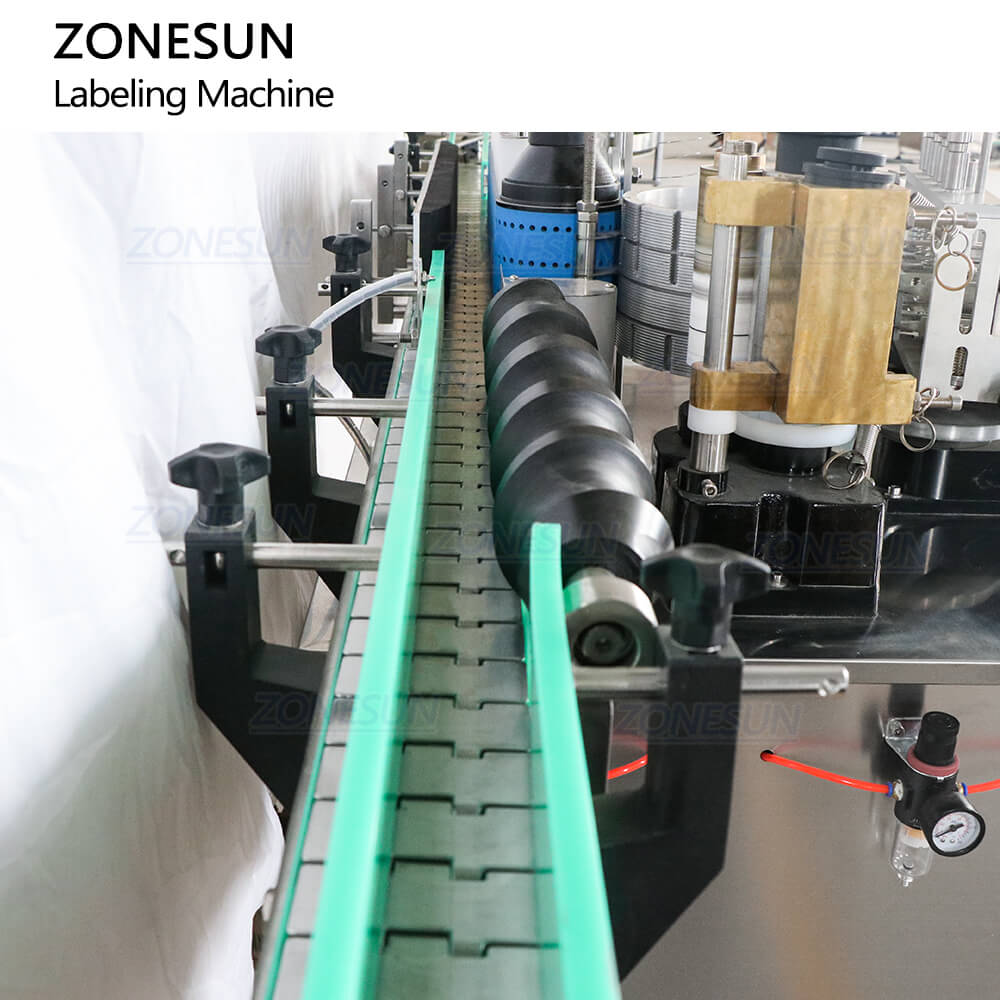 ZS-WGTB01 Automatic Tomato Sauce Glass Bottle Cans Wet Glue Paper Labeling Machine Linear Cold Paste Label Applicator