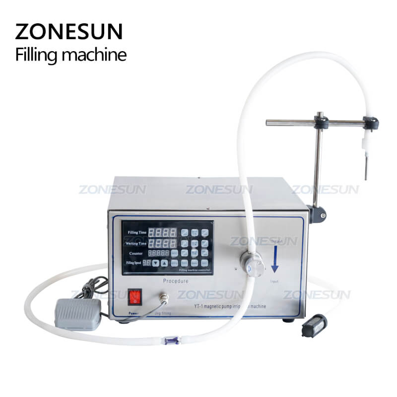 ZS-YG1 Halbautomatische Magnetpumpen-Flüssigkeitsfüllmaschine für Wasser, Parfüm, Saft, Lösungsmittel, Wein