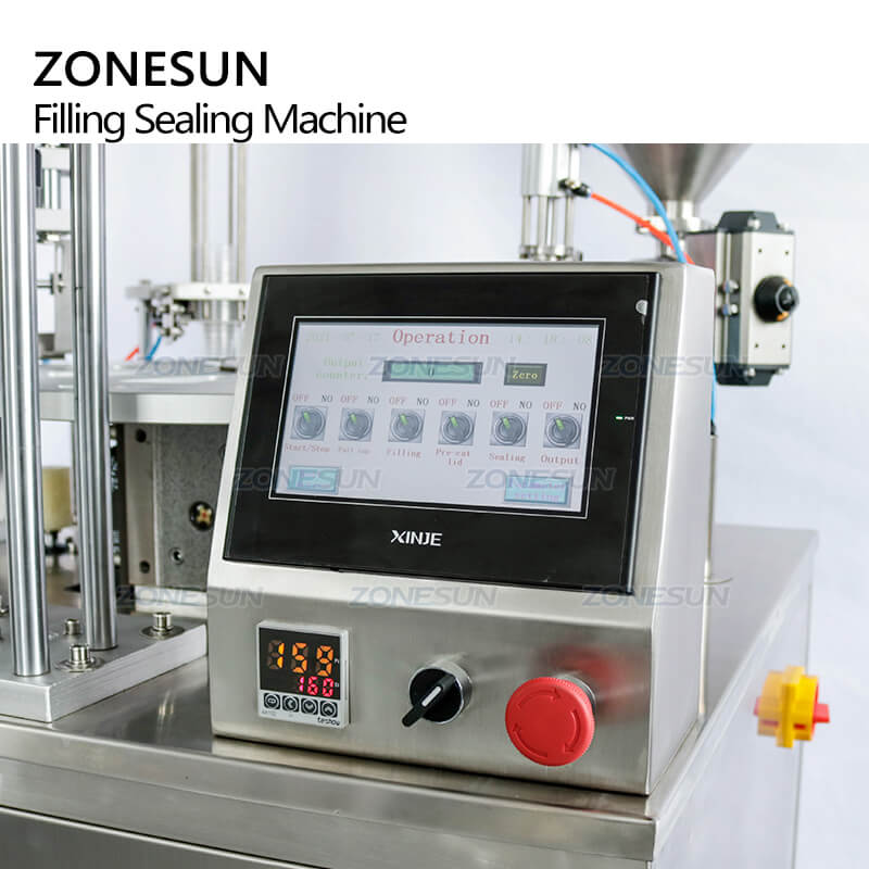 control panel of yogurt cup filling sealing machine