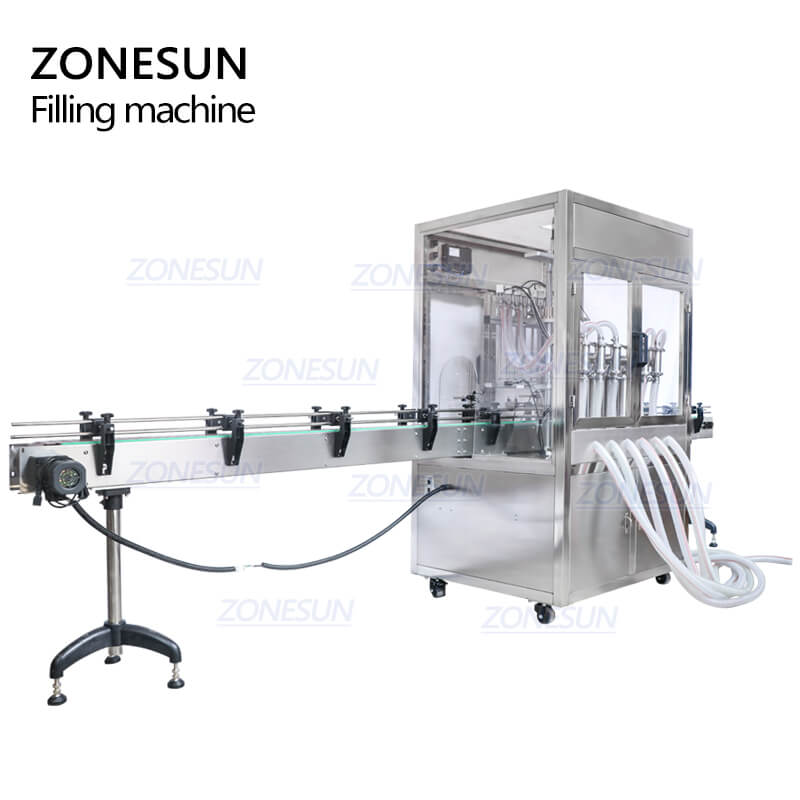 ZS-YTDC6 Piston Pump Automatic Beverage Shampoo Bottle Juice Liquid Filling Machine