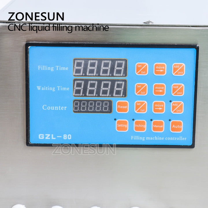 Control panel of 10 nozzles diaphragm pump liquid filling machine