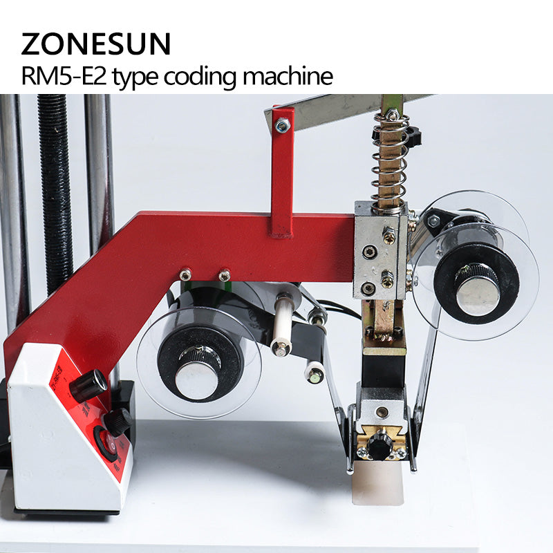 ZONESUN ZY-RM5-E(2) Color Ribbon Hot Printing Machine,Date Code Ribbon Printer,Hot Foil Stamping Machine,Batch Number Foil Embossor - ZONESUN TECHNOLOGY LIMITED