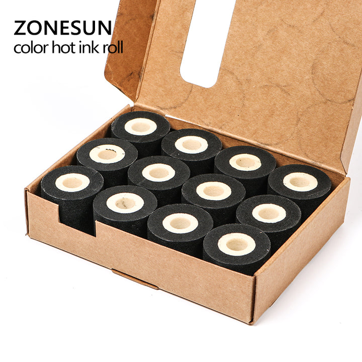 ZONESUN Free Shipping Energy Saving Black Hot Printing Ink Roll for MY-380F, Good Quality Hot Ink Roll, Black Hot Print Rolls 12 Roll - ZONESUN TECHNOLOGY LIMITED