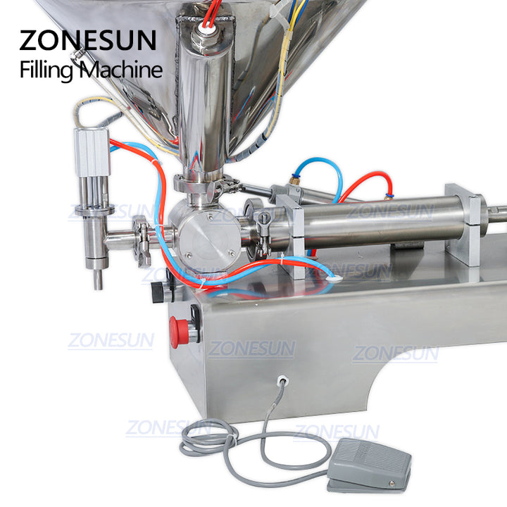 ZONESUN Single Nozzle Paste Filling Machine For Chocolate Sauce With Mixer Heater - ZONESUN TECHNOLOGY LIMITED
