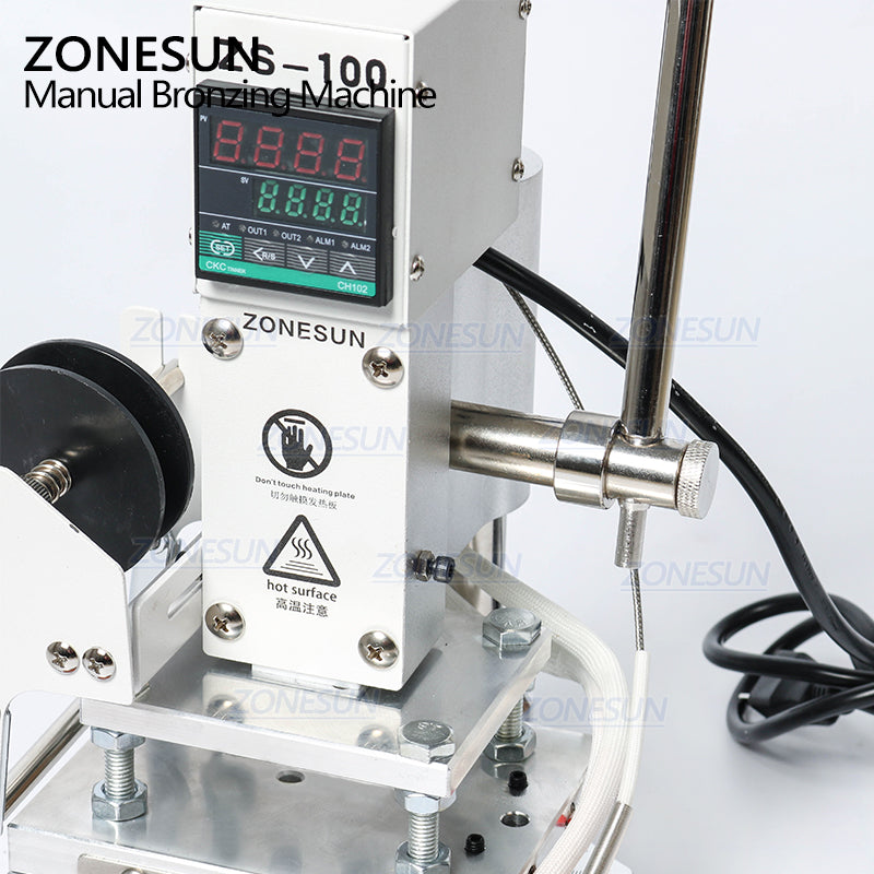 ZONESUN ZS-100 New Embossing Manual Hot Foil Stamping Machine For Leather Paper Wood With Measure Line Letters Hot Foil Stamping Machine - ZONESUN TECHNOLOGY LIMITED