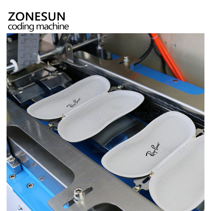 ZONESUN Pneumatic Automatic hot foil Stamping Machine, spectacle case LOGO Creasing machine - ZONESUN TECHNOLOGY LIMITED