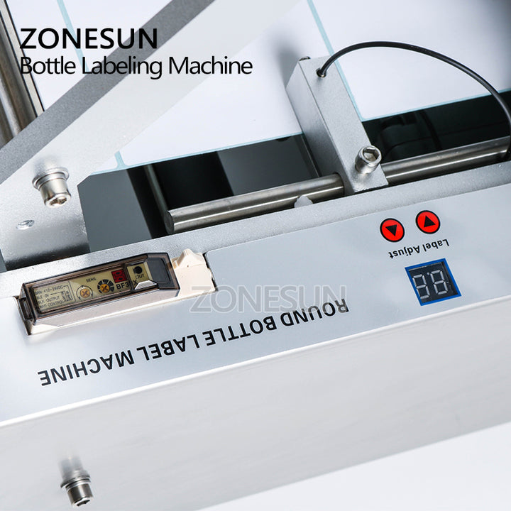 ZONESUN LT-50 Semi-automatic Round Bottle Labeling Machine For Food Cans Beverage - ZONESUN TECHNOLOGY LIMITED