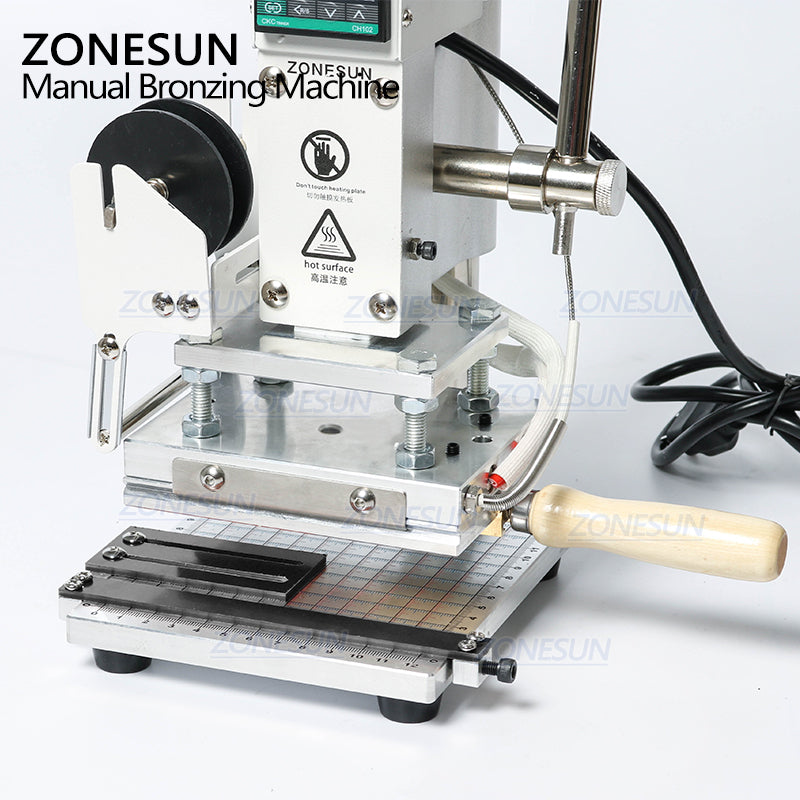 ZONESUN ZS-100 New Embossing Manual Hot Foil Stamping Machine For Leather Paper Wood With Measure Line Letters Hot Foil Stamping Machine - ZONESUN TECHNOLOGY LIMITED