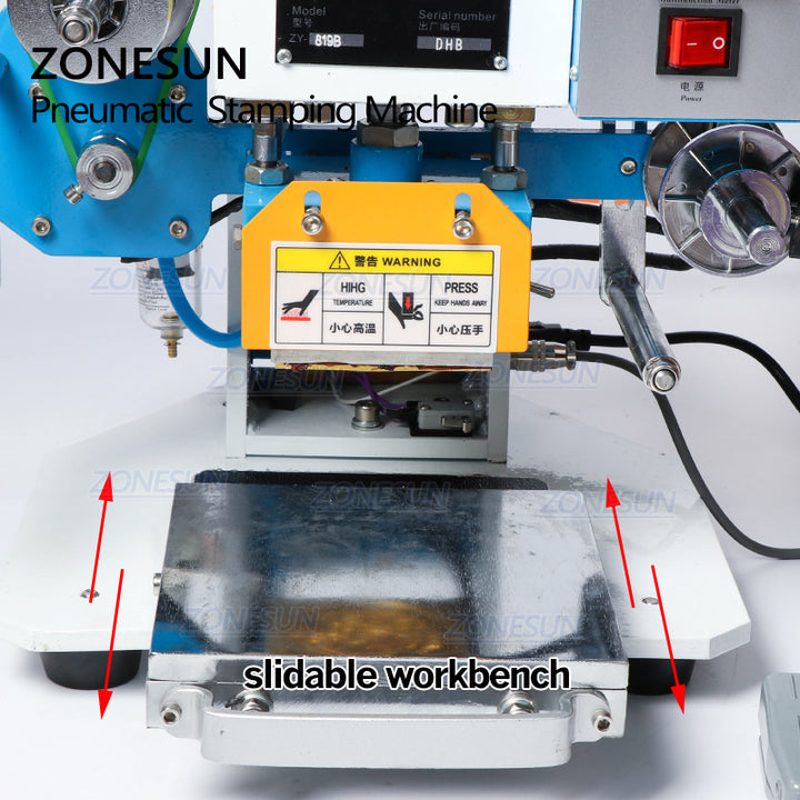 ZONESUN ZY-819-B Pneumatic Stamping Machine,leather LOGO printer,pressure words machine,name card stamping machine(220V/50Hz) - ZONESUN TECHNOLOGY LIMITED