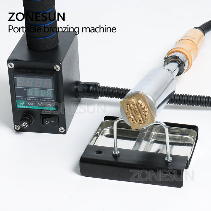 ZONESUN Handheld leather wood paper embossing tool hot stamping machine embossing for wedding cake logo embosser branding iron - ZONESUN TECHNOLOGY LIMITED