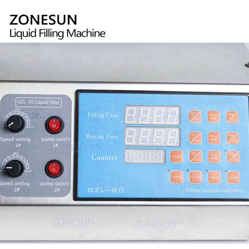 Control panel of Double Nozzles Liquid Filling Machine