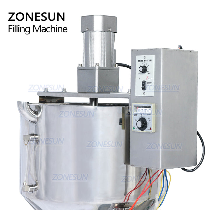 ZONESUN Single Nozzle Paste Filling Machine For Chocolate Sauce With Mixer Heater - ZONESUN TECHNOLOGY LIMITED