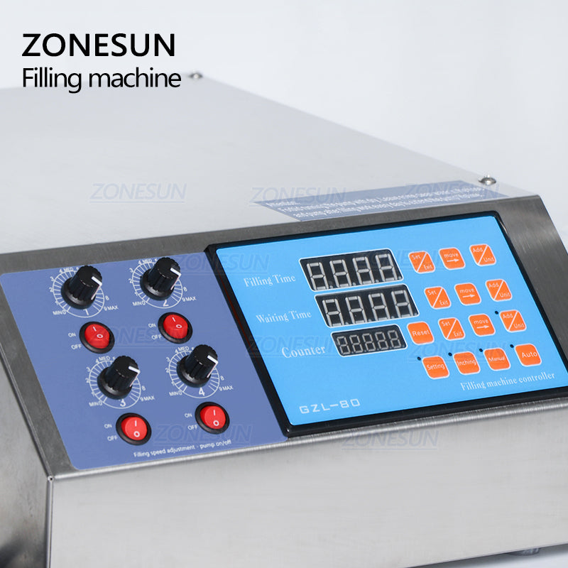 control panel of 4 Nozzle Liquid Filling Machine