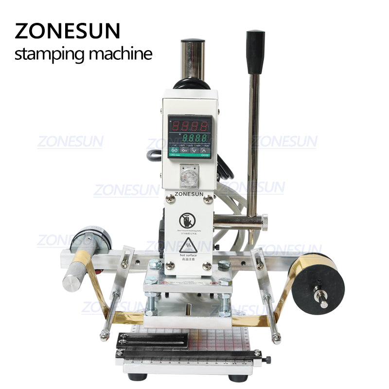 ZONESUN Digital Automatic Leather Hot Foil Stamping Machine Manual Embossing Tool 300W Creasing Wood Paper PVC Card Printer DIY - ZONESUN TECHNOLOGY LIMITED