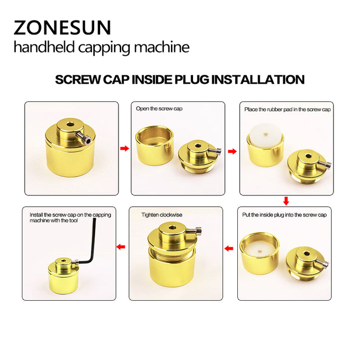 ZONESUN Electric Screwing Capping Tool Equipment Handheld Cap Bottle Capper (10-30mm) - ZONESUN TECHNOLOGY LIMITED