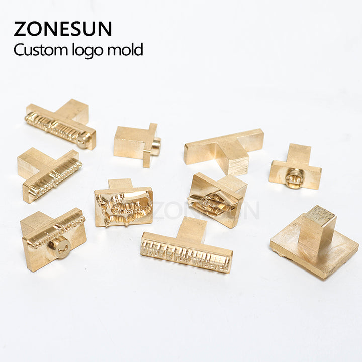 ZONESUN Customized leather copper Brass Stamp  invitation card paper brand iron Heat emboss Mold Printing DIY craft supply - ZONESUN TECHNOLOGY LIMITED