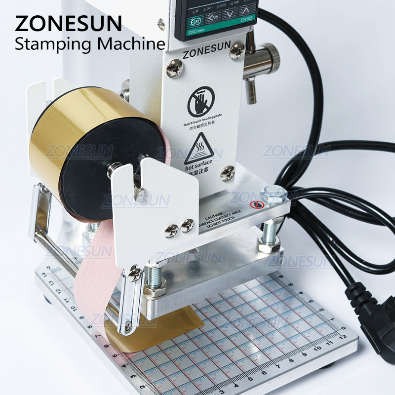 Bronzing Machine ZONESUN 5*7 8*10 10*13cm Hot Foil Manual Bronzing Machine for PVC Car ...