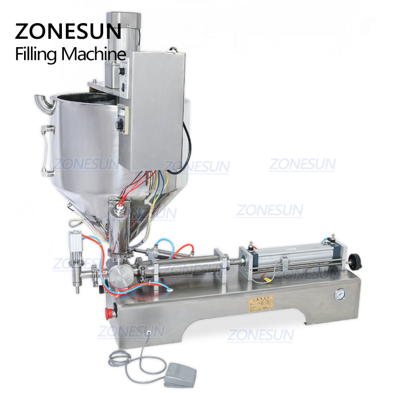 ZONESUN Single Nozzle Paste Filling Machine For Chocolate Sauce With Mixer Heater - ZONESUN TECHNOLOGY LIMITED